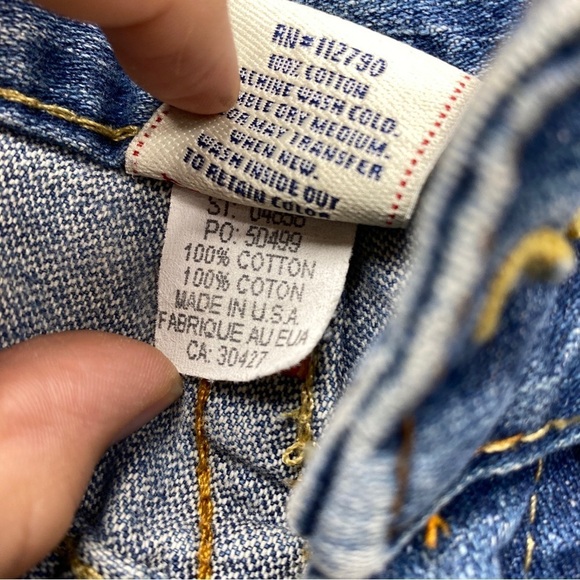 True Religion Jeans Mens Sz 31x33 (34.5x31) Billy Flap Pocket Distressed Ripped - Picture 15 of 16